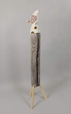 Boobie Bird, 2012, Porcelain and wood, liming wax