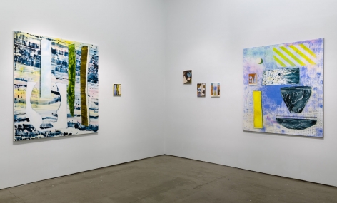 Installation image of Marjolijn de Wit's solo exhibition "How Things Act". Paintings are on the walls