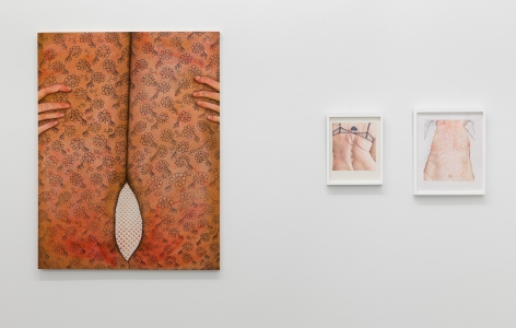Installation view of exhibition Katarina Riesing, "Razor Burn"