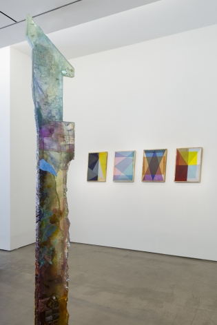 Installation with sculpture and wall pieces