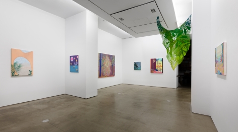 Installation view of "Plastic Garden", a group exhibition of painting and sculpture