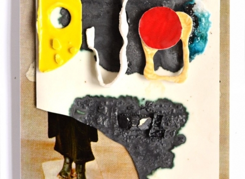 Collage: Ceramic on print by Marjolijn de Wit
