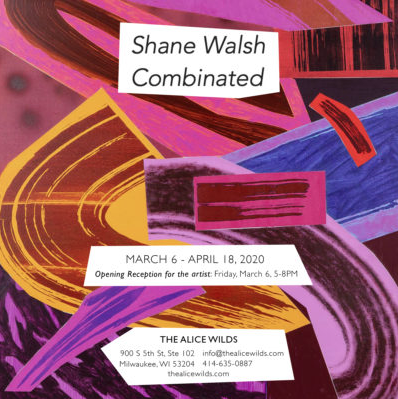 Shane Walsh solo exhibition invitation for "Combinated", The Alice Wilds, Milwaukee, WI